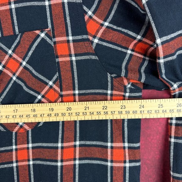NORTHEAST OUTFITTERS MEN'S PLAID BUTTON DOWN FLANEL SHIRT SIZE XL BLACK ORANGE - Picture 8 of 10